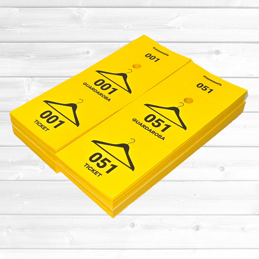 Biglietti guardaroba pronti